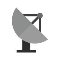 icône plate en niveaux de gris du satellite ii vecteur