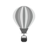 icône plate en niveaux de gris de ballon à air chaud vecteur