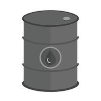 baril de pétrole plat icône en niveaux de gris vecteur