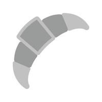 crossiant i icône plate en niveaux de gris vecteur