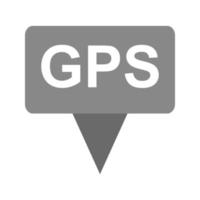 gps ii plat icône en niveaux de gris vecteur