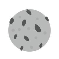 cookie ii plat icône en niveaux de gris vecteur
