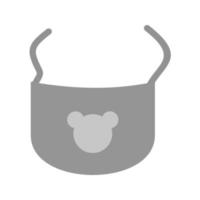 icône plate en niveaux de gris bavoir bébé vecteur