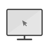 icône d'écran plat en niveaux de gris vecteur