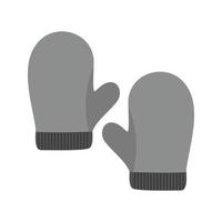 paire de gants icône plate en niveaux de gris vecteur