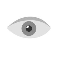 icône de l'œil plat en niveaux de gris vecteur