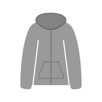veste chaude plat icône en niveaux de gris vecteur