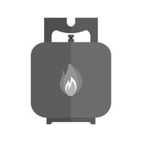 icône plate en niveaux de gris de bouteille de gaz vecteur