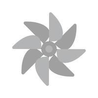 icône plate en niveaux de gris de la turbine vecteur