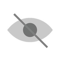 visibilité désactivée icône plate en niveaux de gris vecteur