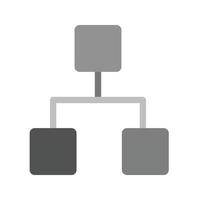 paramètres ethernet plat icône en niveaux de gris vecteur