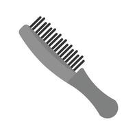 brosse à cheveux plat icône en niveaux de gris vecteur