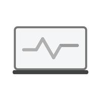 icône plate en niveaux de gris de statistiques en ligne vecteur