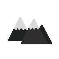 icône plate en niveaux de gris des montagnes vecteur