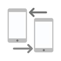 mobiles connectés ii icône plate en niveaux de gris vecteur