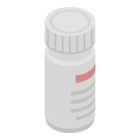 icône de bouteille de pilules, style isométrique vecteur