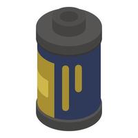 icône de cylindre de film, style isométrique vecteur