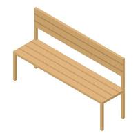 icône de banc en bois, style isométrique vecteur