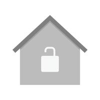 icône plate en niveaux de gris de la maison déverrouillée vecteur