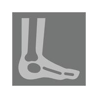 Icône plate en niveaux de gris de radiographie du pied vecteur