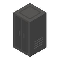 icône d'ascenseur noir, style isométrique vecteur