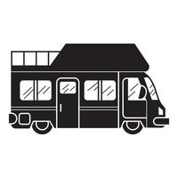 icône de camping-car de vacances, style simple vecteur