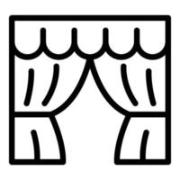 icône de rideaux de théâtre, style de contour vecteur