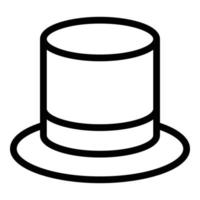 icône de chapeau haut de forme, style de contour vecteur