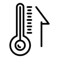 thermomètre dans l'icône du sauna, style de contour vecteur
