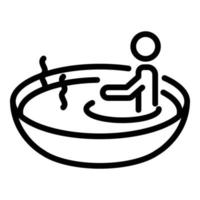 icône de bain rond, style de contour vecteur