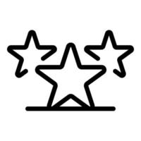 icône trois étoiles, style de contour vecteur