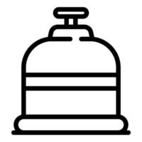 bouteille de gaz avec icône de brûleur, style de contour vecteur