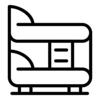 icône de lit superposé d'hôtel, style de contour vecteur