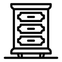 icône de tiroir de chambre en bois, style de contour vecteur