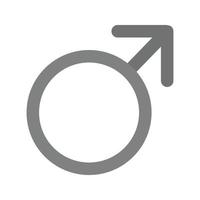 symbole masculin plat icône en niveaux de gris vecteur