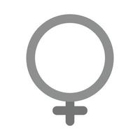 symbole féminin icône plate en niveaux de gris vecteur