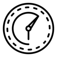 icône d'horloge ronde, style de contour vecteur