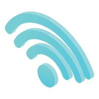 icône de symbole wifi bleu, style isométrique vecteur
