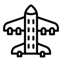 icône d'exploration de vaisseau spatial, style de contour vecteur