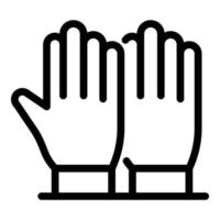icône de gants de carreleur, style de contour vecteur
