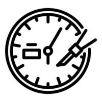 icône de réparation de montre mécanique, style de contour vecteur