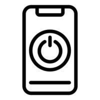 icône du smartphone et du bouton d'alimentation, style de contour vecteur