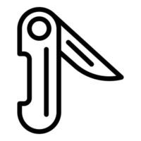 icône de couteau de camp, style de contour vecteur