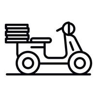 icône de livraison de nourriture moto, style de contour vecteur