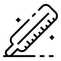 icône de thermomètre analogique, style de contour vecteur