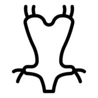 icône de maillot de bain féminin, style de contour vecteur