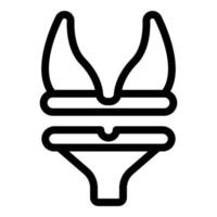 icône de maillot de bain lingerie, style de contour vecteur