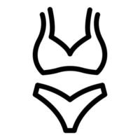 icône de maillot de bain femme, style de contour vecteur