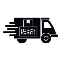 icône de livraison de colis par camion, style simple vecteur
