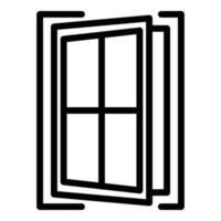 icône de fenêtre croisée, style de contour vecteur
